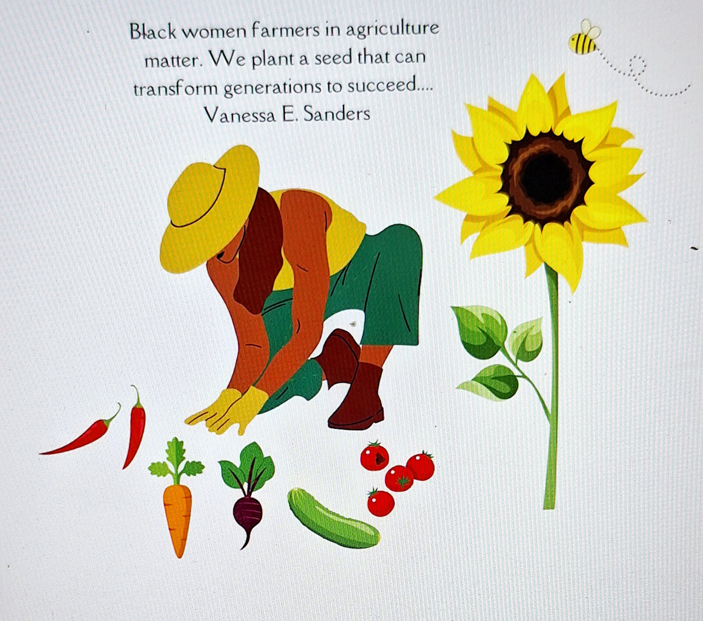 Black woman farm T-shirt